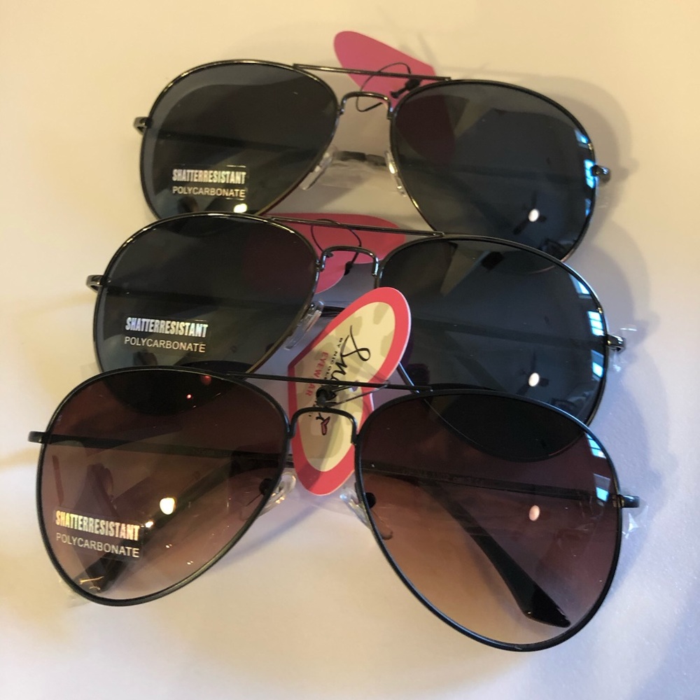 Black and Brown Aviator thin framed sunglasses